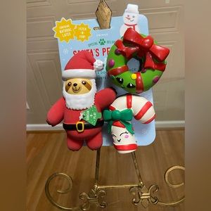 Fringe  Santa’s Pet Shop Natural Latex Set Of 3 Little Toys With Squeaker.